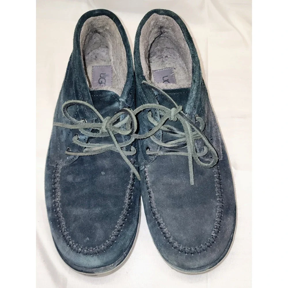 UGG Campout Men's 10 Black Suede Sheepskin‎ Leather Low Chukka Boots S/N 1112408